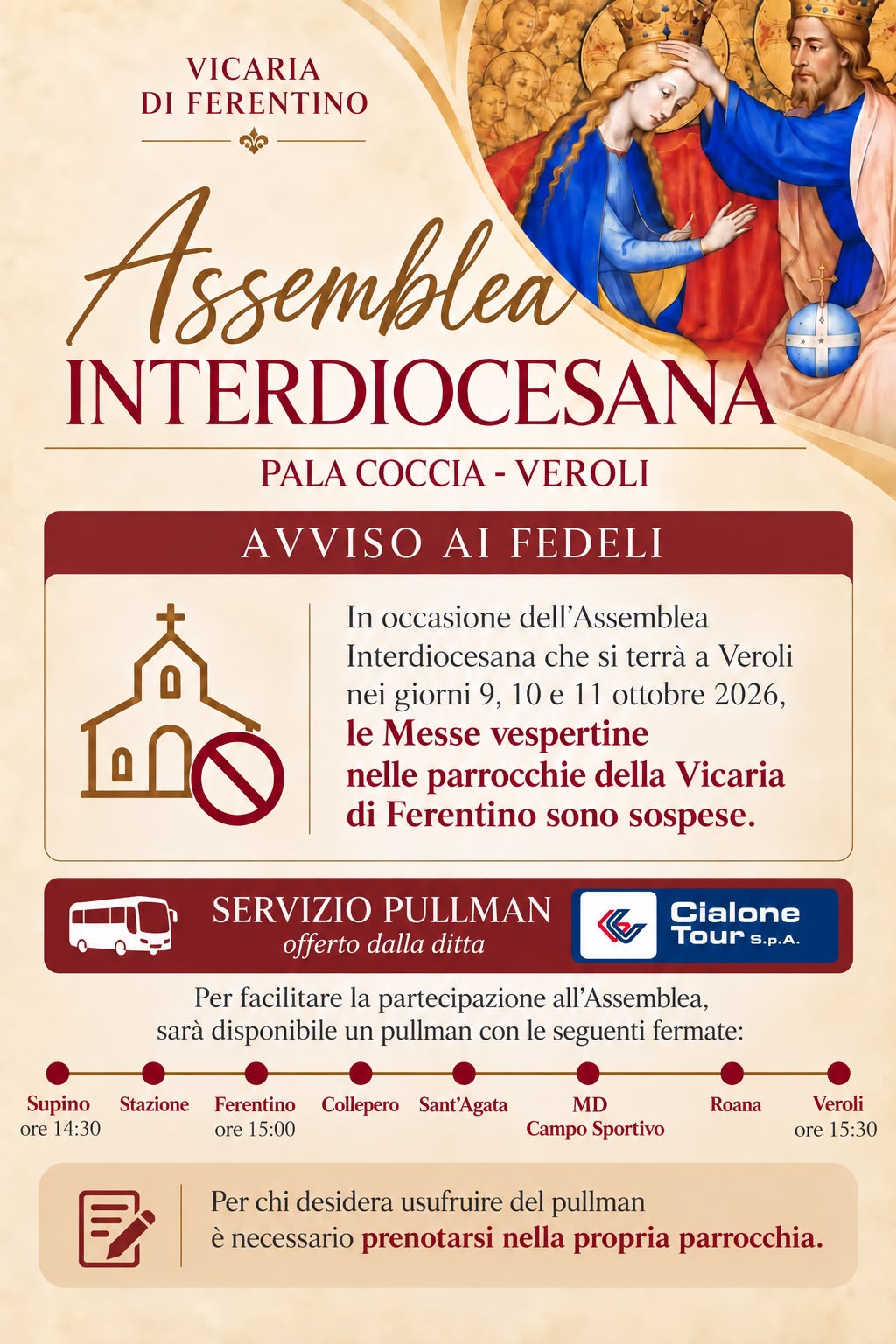 assemblea interdiocesana 2026 servizio navetta