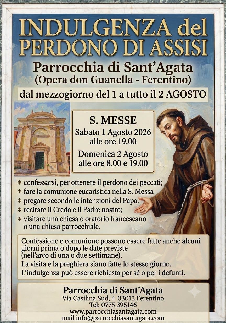perdono assisi 1 2 agosto 2026